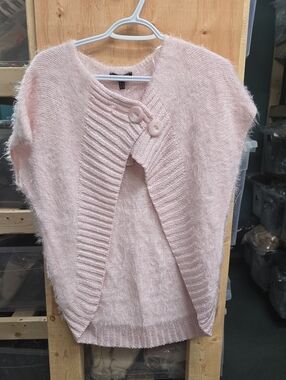 Marble Size L Baby Pink Fluffly Knit Open Cardigan